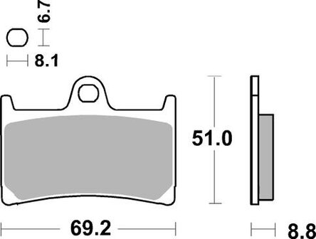 SBS Dual Sinter DS-1 remblokken front / Yamaha