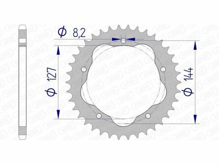 Afam achtertandwiel incl. tandwieldrager/ race / 520 / Ducati 