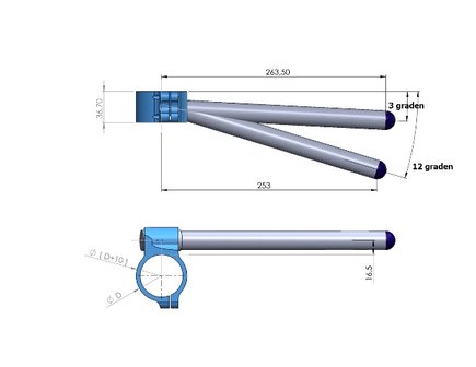 Clip-ons van PP-Tuning / met verstelbare hellingshoek