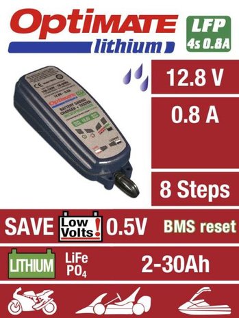 Optimate acculader / Lithium / 0,8A