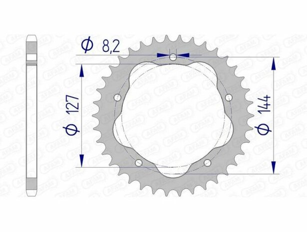 Afam achtertandwiel incl. tandwieldrager/ race / 520 / Ducati 